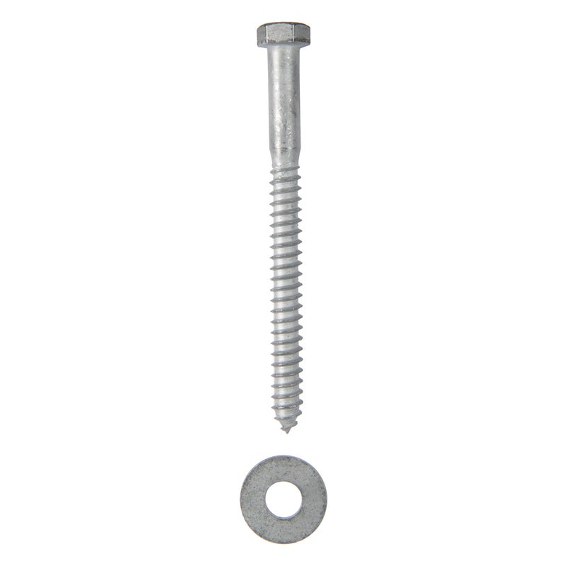 طقم براغي متخلفة 3/8 × 4-1/2 (50 حزمة)، 50 براغي و50 حلقة، مجلفنة بالغمس الساخن، تلبي الدرجة الصناعية/التجارية ASME B18.2.1 من شركة Makers Bolt - Image 2